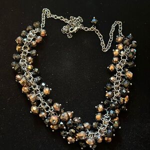 Brown and Black Beaded Necklace